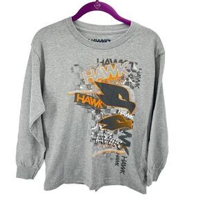 Tony Hawk Boys Crewneck t shirt Graphic Print Eagle Long Sleeve Gray Large